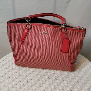 COACH LEGACY KELSEY SATCHEL SMALL CROSSBODY BAG JACQUARD F57244 PINK